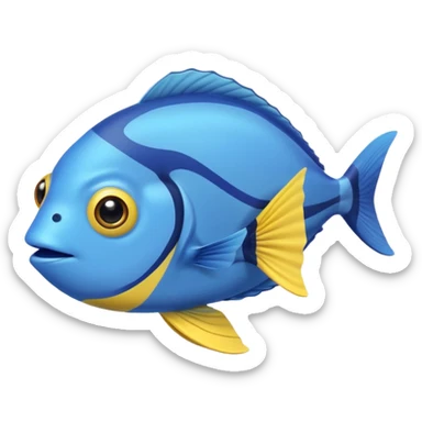 baby blue tang fish and a teddy bear sticker