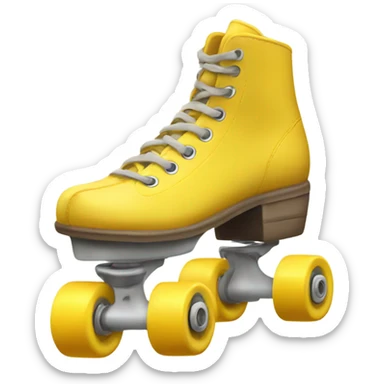 Create a yellow rollerskate  sticker