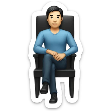 asia-glass-man-black-hair-sitting-chair sticker