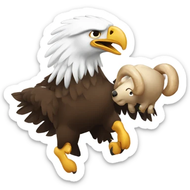 An eagle going after a ram sticker