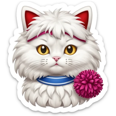 cheerleader cat with pom pom sticker
