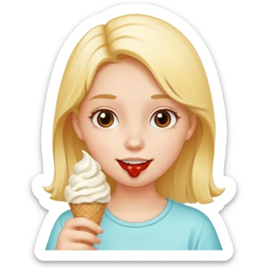 Girl eating ice cream in summer  sticker