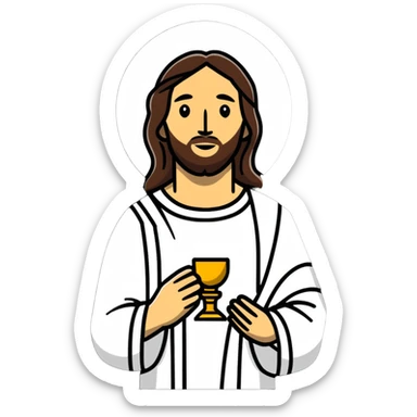Jesus with the Eucharist at Mass sticker