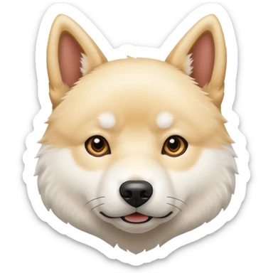 White Jindo dog has shrap face line sticker