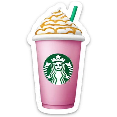 starbucks cup pink drink with cold foam sticker