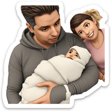 realistic portrait of couple sticker