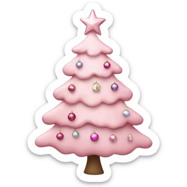 Light pink christmas tree with ornaments sticker