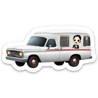 Wednesday Addams haunted dream house ghost buster truck  sticker