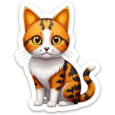 small tortoiseshell cat. amber eyes. full body. 0% white  sticker
