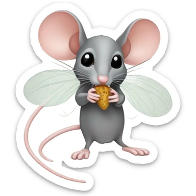 Mouse eating a mosquito  sticker
