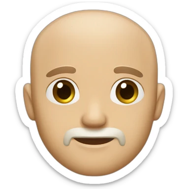 Short hair, balding, short beard, white skin, brown hair sticker