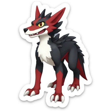 Anthro cool black red nargacuga sergal animal hybrid Fakemon full body sticker