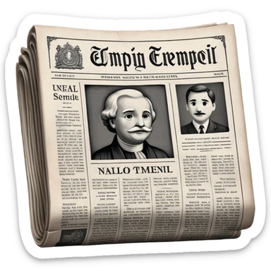 generate realistic detailed news paper NY sticker