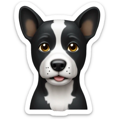 Perro negro con blanco sticker