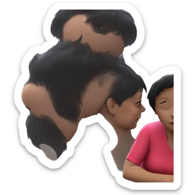 dreamy black hair portrait sticker