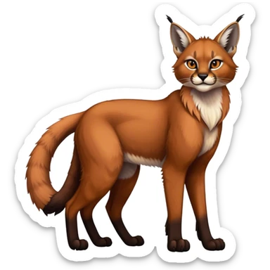 Epic Cute Dark Warm Caracal-Bobcat-Sergal-Vernid full body sticker