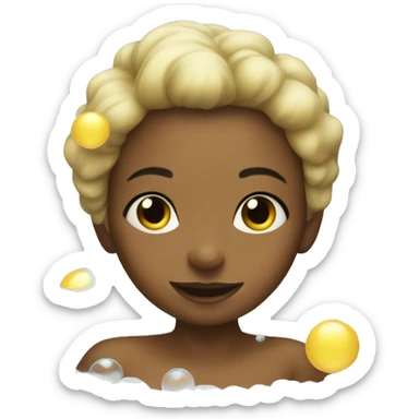 Girl in a tub full of bubbles  sticker
