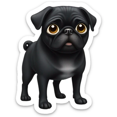 black pug with long legs sticker
