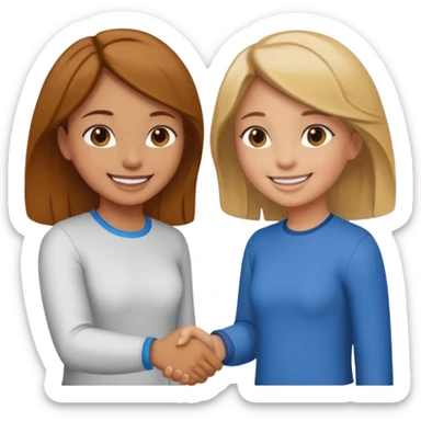 tho girls handshake. they look at each other sticker