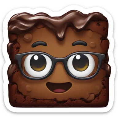 Brownie with glasses sticker