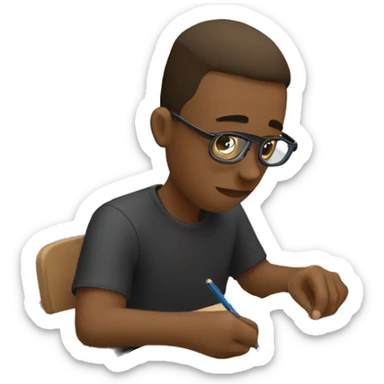 student writing an essay sticker