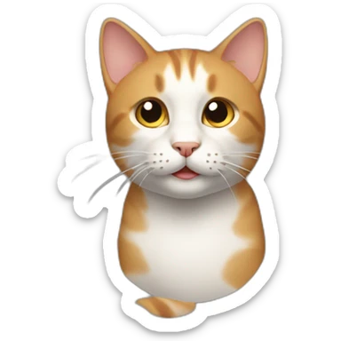 a cat rotates 90 degrees sticker