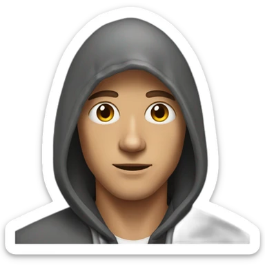 A guy in a hood with pierced ears sticker