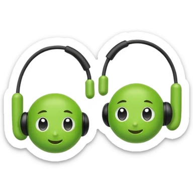 green pea with wireless earbuds sticker