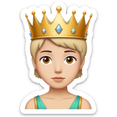Wearing a crown short hair sticker