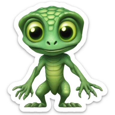 reptile alien visitor, sticker