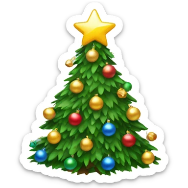 christmas tree with decorations  sticker