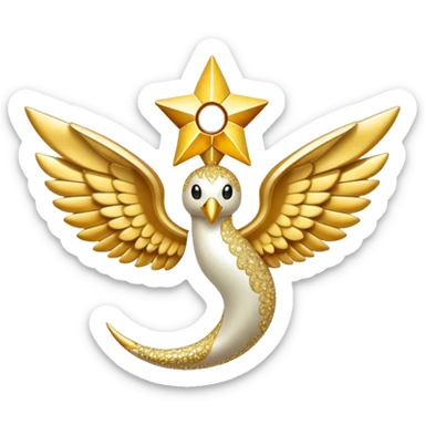 White and Golden Glorious Shiny Sparkly Fakémon sticker