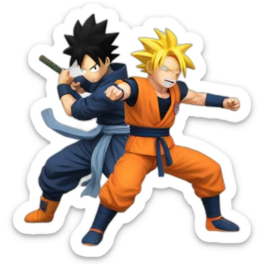 Goku vs Naruto sticker
