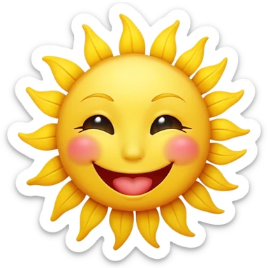 Smiley sun giving a kiss  sticker