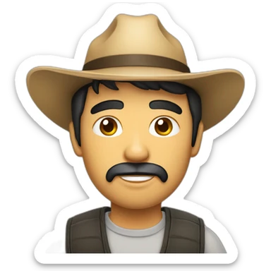 A farmer with a sigaret and Black hair sticker