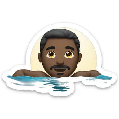 man swimming in the moonlight sticker