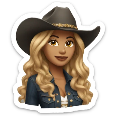 beyonce in cowboy hat sticker