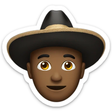 Emogi de una persona con sombrero negro sticker