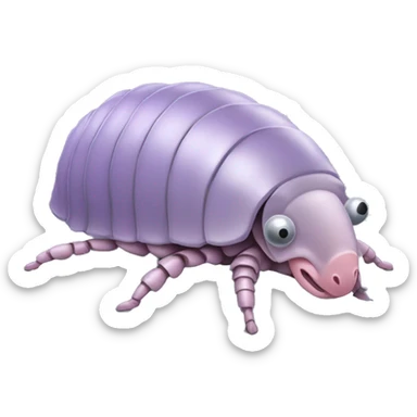 Lavender gray Pig armadillo centipede isopod lobster shrimp pig armadillo insect darth Vader face sticker