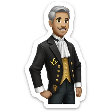 English FREEMASON wearing black jacket and Masonic Apron sticker