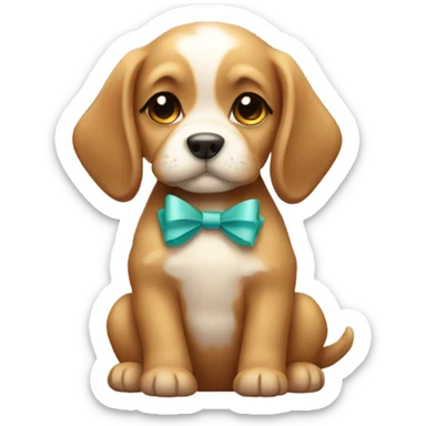 Cute puppy with bow sticker