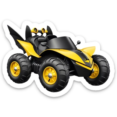 batmobile atv with a smile sticker