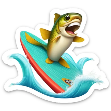 Trout surfing  sticker
