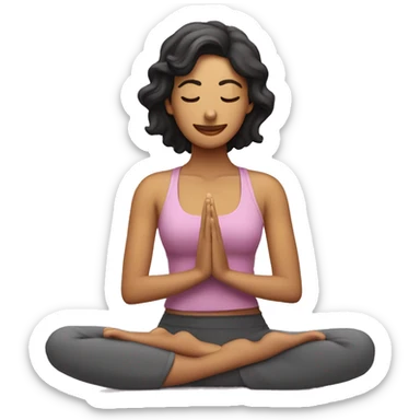 Chica morena haciendo yoga  sticker