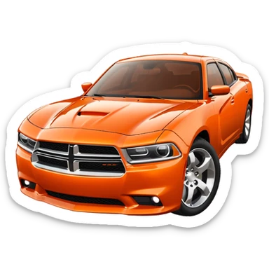 Facing left, tinted window, Orange Dodge charger sticker