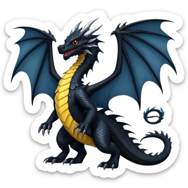black dragon flying sticker