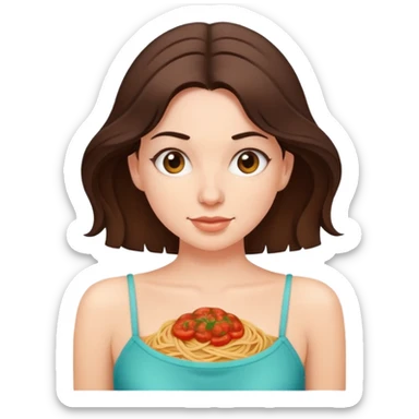 Brunette woman in spaghetti strap top sticker