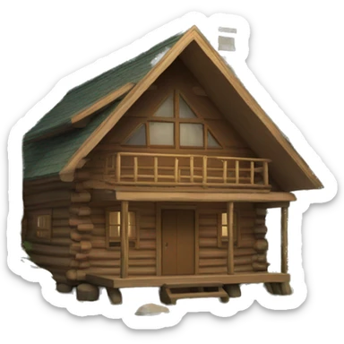 cabin in woods sticker