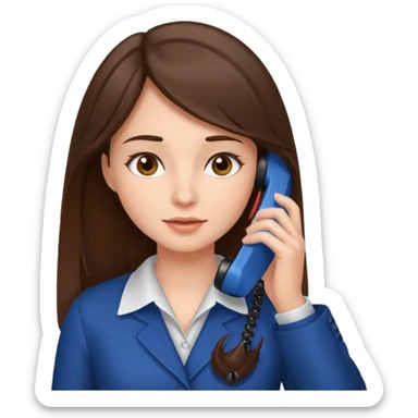 ￼ Brunette Haired Girl on the phone  sticker