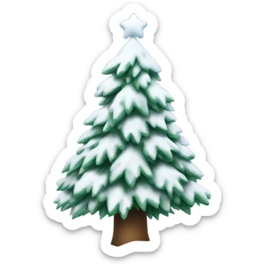 snowy christmas tree sticker